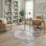 Ornate Floral Vine Line Art Area Rug