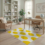 Cheerful Yellow Cartoon Egg Pattern Area Rug