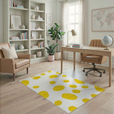 Playful Yellow Polka Dot Tufted Area Rug