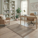 Beige and Neutral Beige Checkered Woven Area Rug