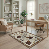 Tribal Brown Bear Woodland Rug