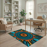 Multi-color and Patterns Vibrant Sunburst Geometric Area Rug
