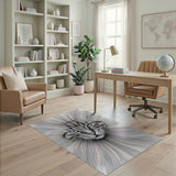 Black White Cat Burst Area Rug
