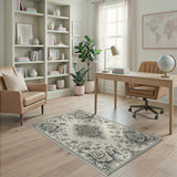Elegant Black White Peony Floral Area Rug
