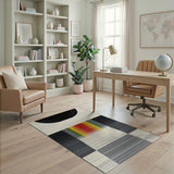Abstract Multi-Color Geometric Stripe Area Rug