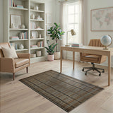 Black Tan Woven Geometric Area Rug