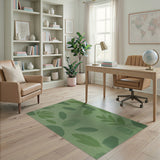 Green Leaf Scatter Area Rug