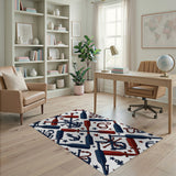 Nautical Navy Anchors Oars Coastal Rug