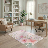 Blush Pink Floral Vintage No. 23 Area Rug