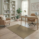 Tan Brown Woven Plaid Area Rug
