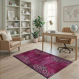 Hot Pink Leopard Abstract Area Rug