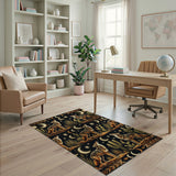 Howling Coyote Moonlit Desert Southwestern Rug