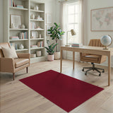 Deep Red Solid Area Rug