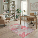 Dreamy Pink Clouds Geometric Area Rug