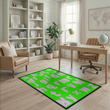 Playful Pink Patterned Alphabet Kids Rug