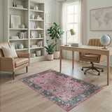 Blush Pink Persian Floral Traditional Persian Area Rug