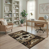 Tribal Bear Deer Mountain Wilderness Rug