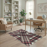 Pink Plaid Geometric Modern Area Rug