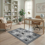 ODIKA Gothic Spiderweb Washable Rug - Black & White Non-Slip Low Pile Area Rug