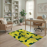 Vibrant Lemon Slice Yellow Fruit Pattern Rug