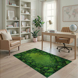 Glowing Firefly Forest Leaves Rug