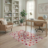 Playful Pink Polka Dot Area Rug