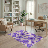 Purple Floral Blossom Area Rug