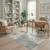 Abstract Grey Organic Shapes Area Rug