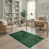 Lush Emerald Green Floral Area Rug