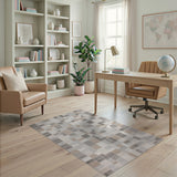 Neutral Geometric Mosaic Area Rug