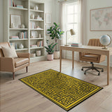 Yellow Maze Labyrinth Area Rug