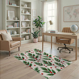 Festive Holly Berry Pattern Area Rug