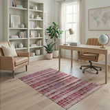 Vibrant Pink Geometric Woven Area Rug