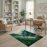 Serene Green Mountain Valley Area Rug