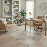 Beige Gray Abstract Geometric Area Rug