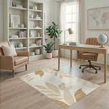 Beige Leaf Area Rug