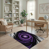 Purple Vortex Spiral Area Rug