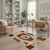 Playful Cartoon Bears Kids Area Rug