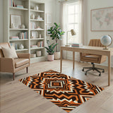 Orange Bold Orange Geometric Zigzag Area Rug