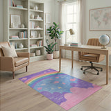 Rainbow Fish Stars Kids Area Rug