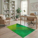 Vibrant Green Geometric Patchwork Area Rug