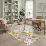 Multi-color and Patterns Sunny Yellow Daisy Floral Area Rug