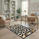 Black White Geometric No. 3 Area Rug