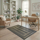 Black and White Geometric Modern Black White Geometric Border Area Rug