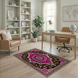 Pink Mandala Traditional Persian Area Rug