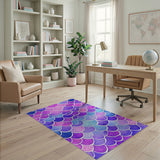 Multi-color and Patterns Purple Mermaid Scale Area Rug