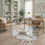 ODIKA Ornate Brown Floral Area Rug
