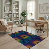 Rainbow Pride Burst Washable Area Rug