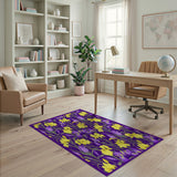 Purple Iris Floral Area Rug