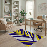 Bold Yellow Navy Geometric Area Rug